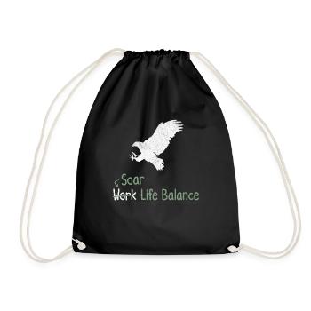 Soar Work Life Balance – Hawk - Drawstring Bag - black - Front