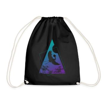 Crane Origami Geometry Creativity - Drawstring Bag - black - Front