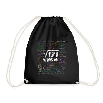 Root of 121 = 11th Birthday - Gift - Drawstring Bag - black - Front