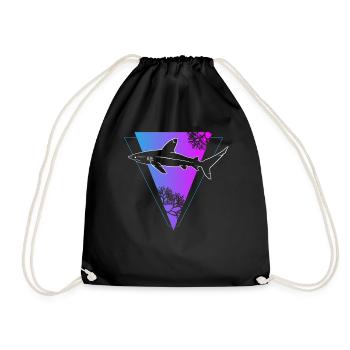Deep Sea Triangle Shark Mysticism Gift - Drawstring Bag - black - Front