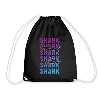 Proud Shark Sea Deep Explorer Gift - Drawstring Bag - black - Front