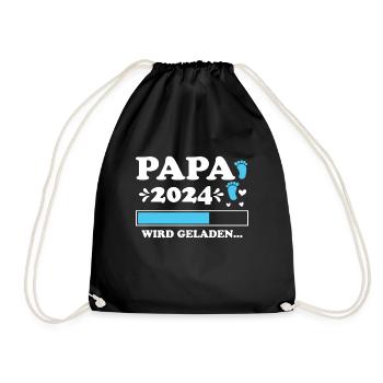 Vater 2024 Werdender Papa Loading 2024 - Turnbeutel - Schwarz - Vorne