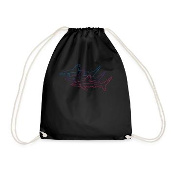 Sharks Neon Duo Ocean Majesty - Drawstring Bag - black - Front