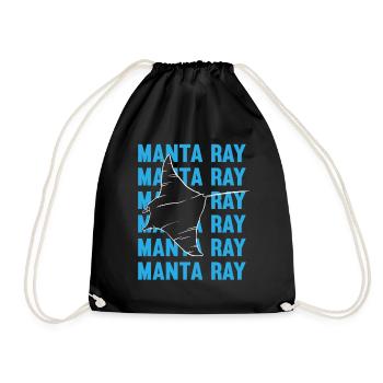 Elegant Manta Ray Ocean Lover - Drawstring Bag - black - Front