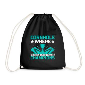 Cornhole Spieler Cornhole Sport Lustig Cornhole Be - Turnbeutel - Schwarz - Vorne