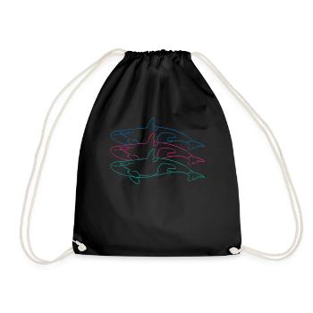 Trio Orca's Art Line Closeness to Nature - Drawstring Bag - black - Front