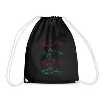 Cadeau de beauté de la mer de la famille d’orques - Sac de sport léger - noir - Devant