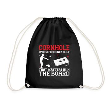 Cornhole Spieler Cornhole Sport Lustig Cornhole Be - Turnbeutel - Schwarz - Vorne