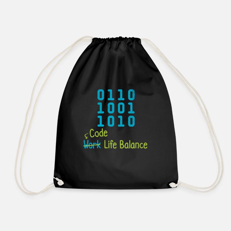 Code Work Life Balance – Programmierer Und - Turnbeutel - Schwarz