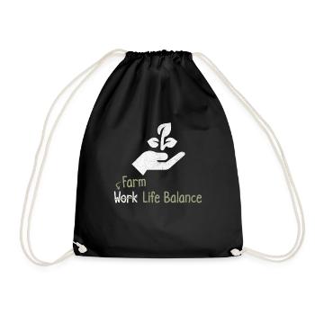 Farm Work Life Balance - Farmer Agriculture - Drawstring Bag - black - Front