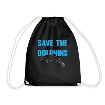 Dolphin Conservation Appeal Design - Drawstring Bag - black - Front