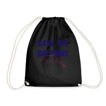 Dolphin Conservation Appeal Design - Drawstring Bag - black - Front