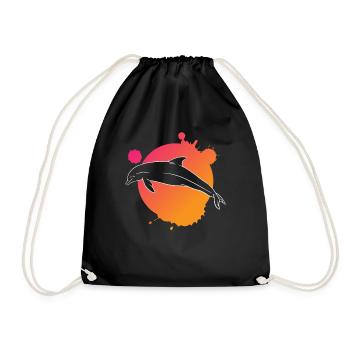 Élégant Dauphin Art peinture Splash - Sac de sport léger - noir - Devant