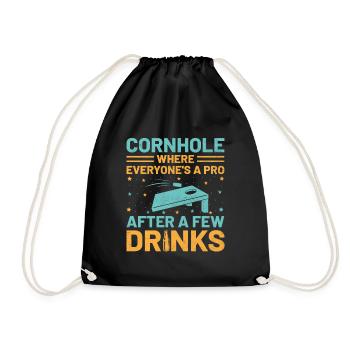 Cornhole Spieler Cornhole Sport Lustig Cornhole Be - Turnbeutel - Schwarz - Vorne