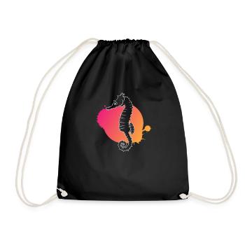 Seahorse Whisper Ocean Mystery - Drawstring Bag - black - Front