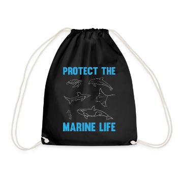 Sagittarius Marine Life Ocean Awareness - Drawstring Bag - black - Front