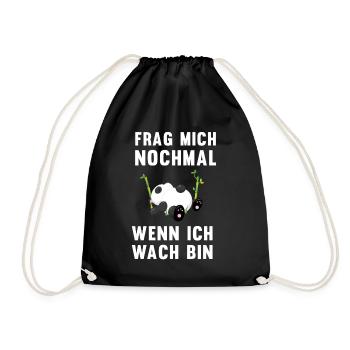 Panda Ruhephase Humorvolles Geschenk - Turnbeutel - Schwarz - Vorne