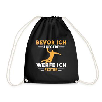Handball Kinder Geschenke Handballer Zubehör - Turnbeutel - Schwarz - Vorne