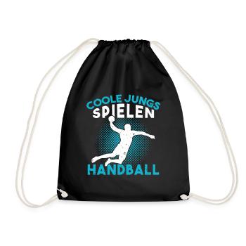 Coole jungs spielen handball handballer - Turnbeutel - Schwarz - Vorne