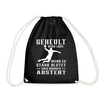 Handball Nix Für Weicheier Geschenk Für Handballer - Turnbeutel - Schwarz - Vorne