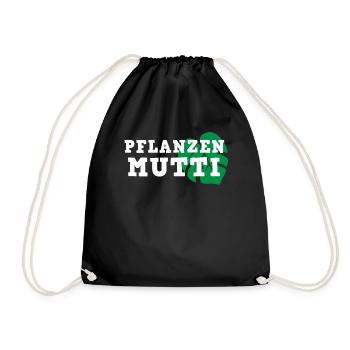 Zen Pflanzen Mutti Botanische Gelassenheit - Turnbeutel - Schwarz - Vorne