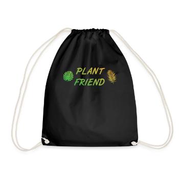 Plant Friend Green Heart for Botany - Drawstring Bag - black - Front