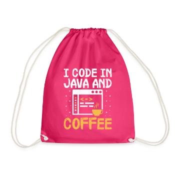 Coffee Coding Programmer Coder Developer Nerd Coff - Drawstring Bag - fuchsia - Front