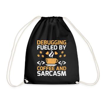 Coffee Coding Programmer Coder Developer Nerd Coff - Drawstring Bag - black - Front