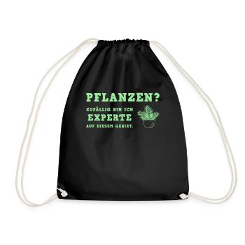 Pflanzenexperte mit Leidenschaft Motiv - Turnbeutel - Schwarz - Vorne