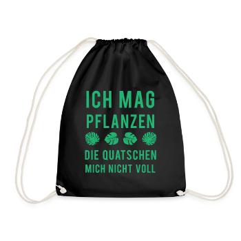 Pflanzenfreund Leises Grün - Turnbeutel - Schwarz - Vorne