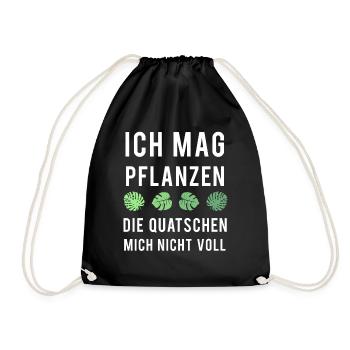 Pflanzenfreund Leises Grün - Turnbeutel - Schwarz - Vorne