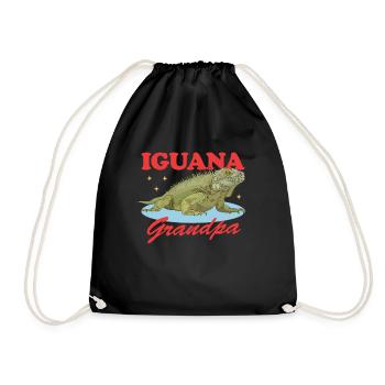 Iguana Grandpa Reptile Lizard Iguanas Gift - Drawstring Bag - black - Front