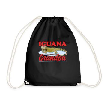 Iguana Grandpa Lizard Reptile Iguanas Gift - Drawstring Bag - black - Front
