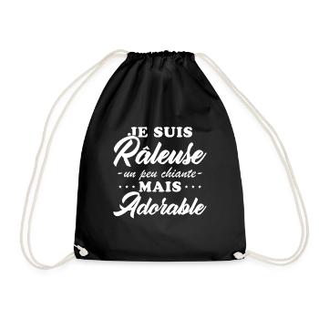 Râleuse Mais Adorable Cadeau Humour Personnalisé - Sac de sport léger - noir - Devant