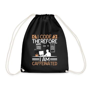 Coffee Coding Programmer Coder Developer Nerd Coff - Drawstring Bag - black - Front