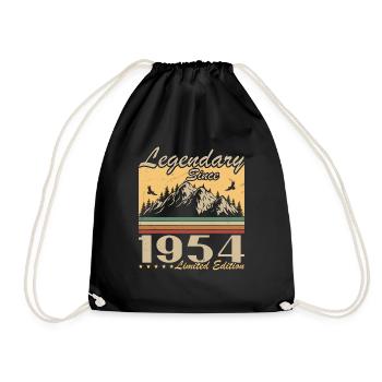 Legendary Since 1954 Vintage Birthday Gift - Drawstring Bag - black - Front