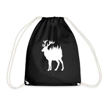 Forest Soul Hirsch - Close to Nature - Drawstring Bag - black - Front
