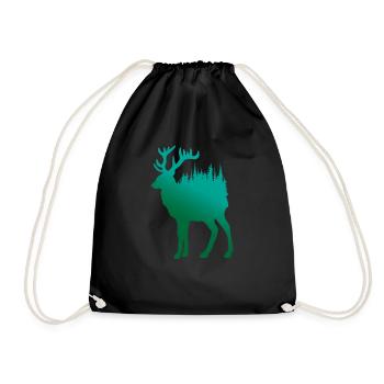 Forest Soul Hirsch - Close to Nature - Drawstring Bag - black - Front