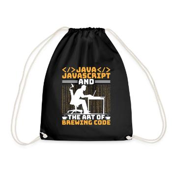 Coffee Coding Programmer Coder Developer Nerd Coff - Drawstring Bag - black - Front