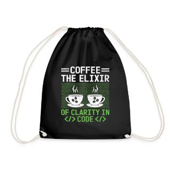 Kaffee-Codierung Programmierer Programmierer Entwickler Nerd Coff - Turnbeutel - Schwarz - Vorne