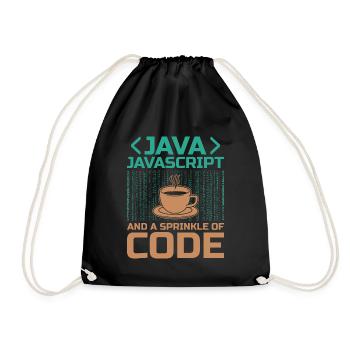 Coffee Coding Programmer Coder Developer Nerd Coff - Drawstring Bag - black - Front