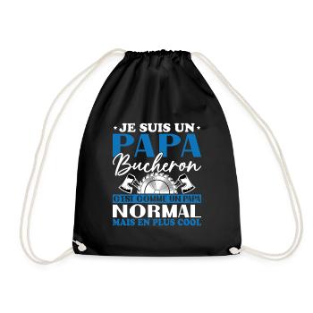 Papa Bûcheron C'est Comme Un Papa Normal - Sac de sport léger - noir - Devant