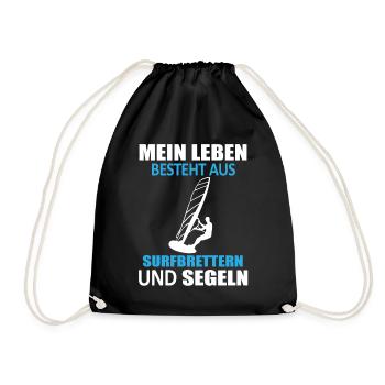 Surfboard & Sail - My Life - Drawstring Bag - black - Front