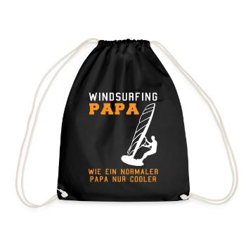 Cool windsurfing dad - Drawstring Bag - black - Front