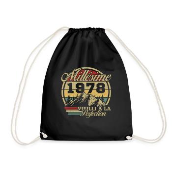 Jahrgang 1978, Jahrgang 1978 Geburtstagsgeschenk - Turnbeutel - Schwarz - Vorne