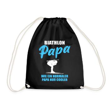Cool Biathlon Dad Unique - Drawstring Bag - black - Front