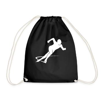 Dynamic Speed Skating Silhouette Gift - Drawstring Bag - black - Front