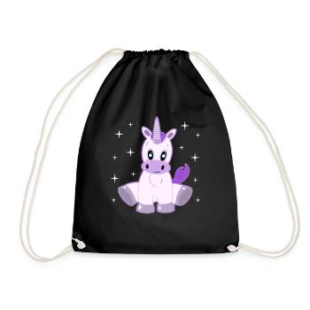 Cute Unicorn - Magic Gaze - Drawstring Bag - black - Front