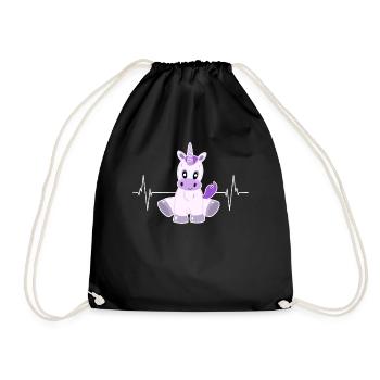 Unicorn Heartbeat - Cute Magic - Drawstring Bag - black - Front
