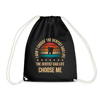 Der Zahnarzt Dad Life Choose Me Dentalhygienikerin de - Turnbeutel - Schwarz - Vorne